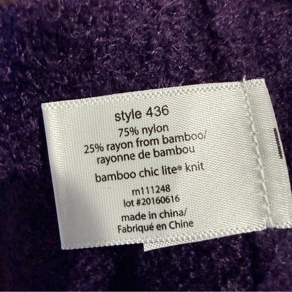 Barefoot Dreams Deep Purple Open Front Waterfall Cardigan